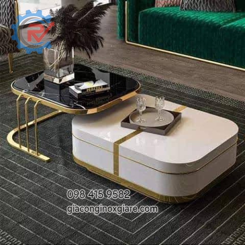Bàn sofa mạ vàng 
