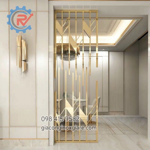 Vách ngăn inox vàng gold 