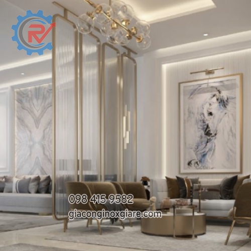 Nhận gia công vách lam kính mạ vàng PVD theo yêu cầu 