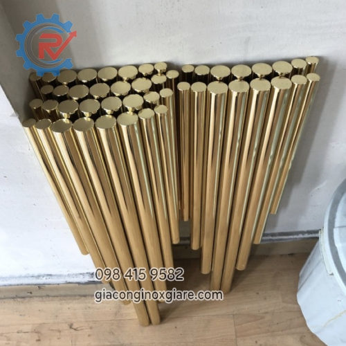 Gia công chân bàn inox mạ vàng PVD theo yêu cầu 