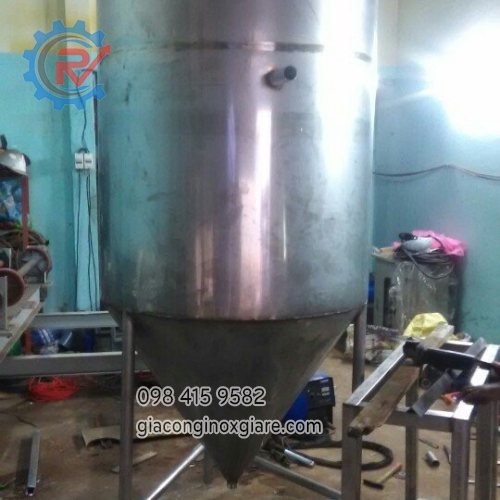 Gia công bồn đứng  inox công nghiệp 