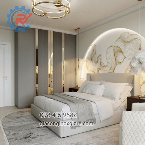 Nhận gia công, lắp đặt trang trí nội thất inox mạ PVD vàng cao cấp 