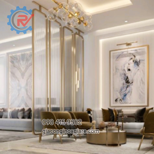 Nội thất inox mạ vàng phong cách hiện đại 