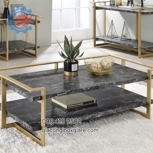 Nội thất phòng khách inox mạ vàng PVD 