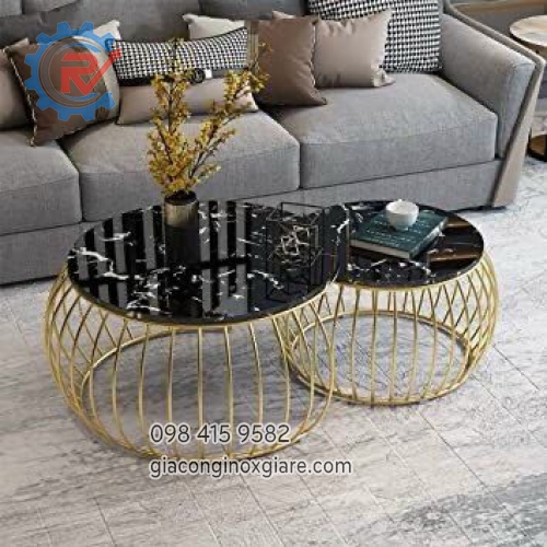 Bàn sofa mạ vàng PVD cao cấp 