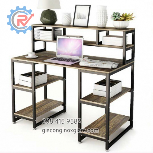 Bàn kết hợp kệ nhiều tầng 