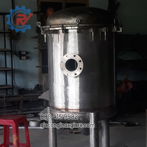 Nhận gia công bồn lõi lọc inox công nghiệp tại xưởng.