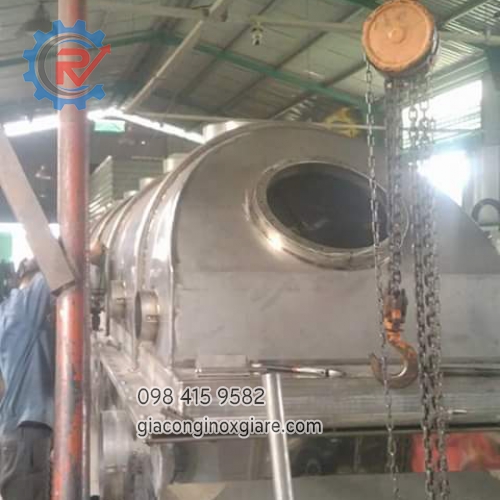 Bồn sấy rung hạt nêm tại công trình công ty Ajinomoto