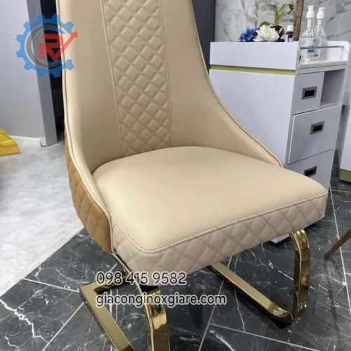 Ghế văn phòng khung chân inox mạ vàng PVD cao cấp 