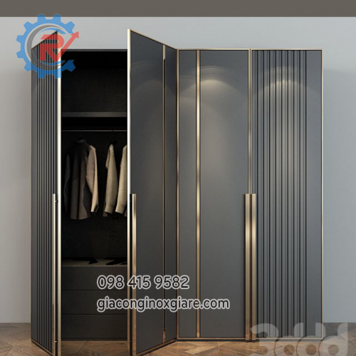 Nhận gia công, lắp đặt trang trí nội thất inox mạ PVD vàng cao cấp 