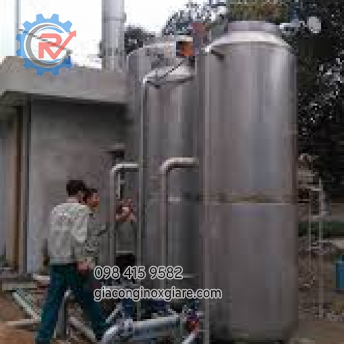 Hệ thống bồn xử lý nước công nghiệp theo yêu cầu bản vẽ.