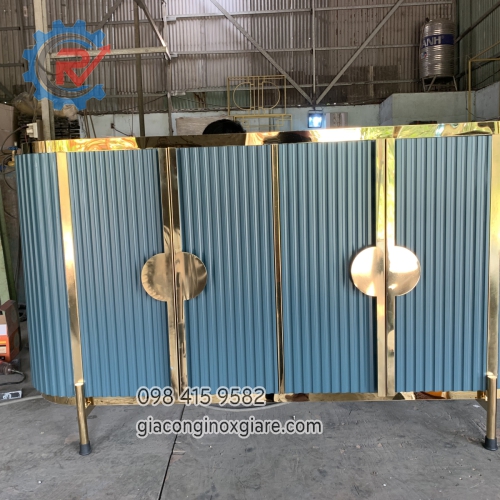 Tủ console goox sơn 2k khung inox mạ PVD 