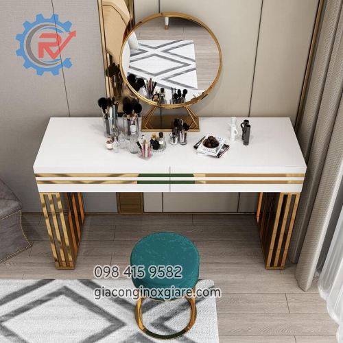 tham khảo một số mẫu bàn trang điểm inox mạ sang trọng đẳng cấp 