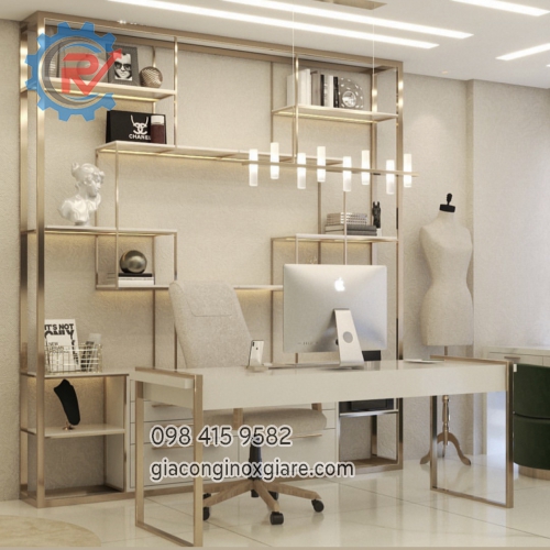 Nhận gia công, lắp đặt trang trí nội thất inox mạ PVD vàng cao cấp 