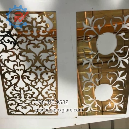 Gia công sản xuất vách ngăn inox mạ vàng cao cấp 