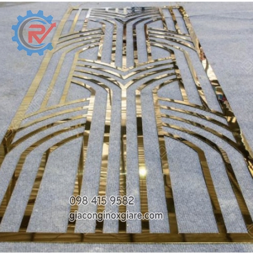 Gia công vách ngăn inox cắt khắc CNC mạ PVD 