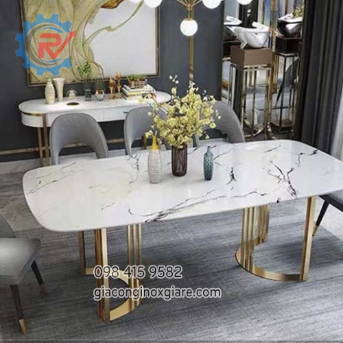 Bàm ăn inox mạ vàng sang trọng 