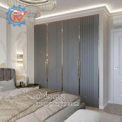 Nhận trang trí nẹp tủ inox mạ PVD vàng gold.