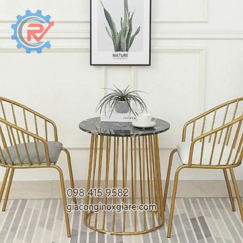 Bàn ghế cà phê inox mạ PVD cao cấp 