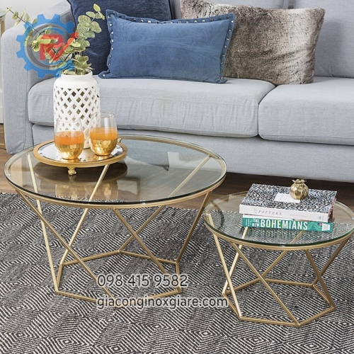 Bàn trà đôi mạ PVD màu