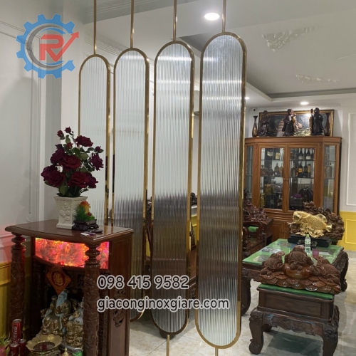 Khung gương trang trí inox mạ vàng 