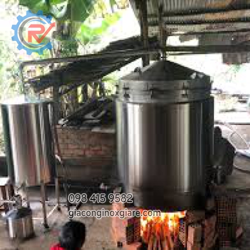 Nồi chưng cất rượu, tinh dầu... nấu củi