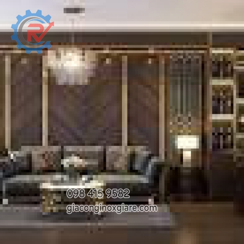 ỨNG DỤNG NỘI THẤT INOX MẠ VÀNG TRONG TRANG TRÍ PHÒNG KHÁCH 