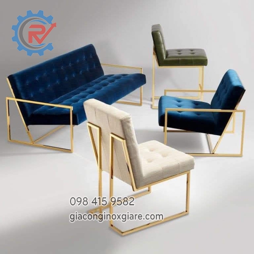 Gia công khung chấn ghế sofa inox mạ vàng theo yêu cầu