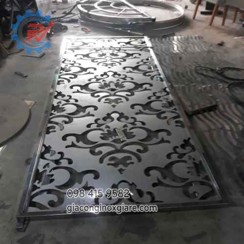 Nhận gia công, lắp đặt vách ngăn inox cắt khắc CNC nghệ thuật mạ PVD