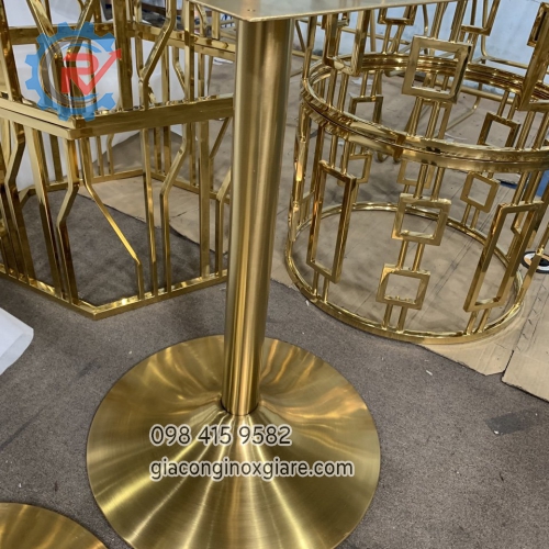 Nhận gia công chân bàn inox mạ PVD màu theo yêu cầu.