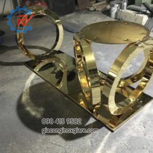 Gia công inox mạ vàng  theo yêu cầu các chi tiết trong nội thất