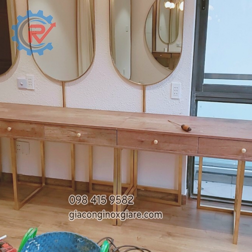 Khung gương inox mạ vàng cao cấp