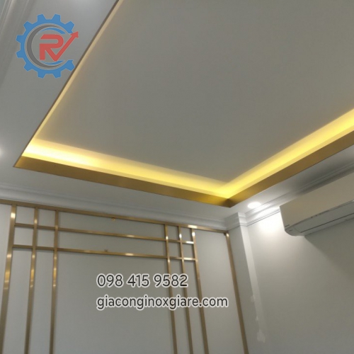 trang trí trần, tường inox mạ PVD tạo điểm nhấn sang trọng