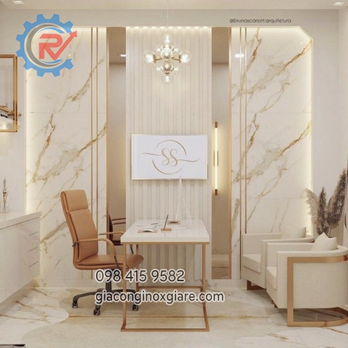 Bàn ghế văn phòng mạ vàng cao cấp