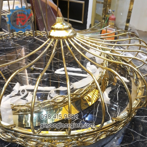 Gia công inox mạ vàng  theo yêu cầu các chi tiết trong nội thất