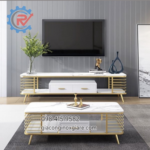 Mẫu kệ tivi kết hợp bàn trà cho phòng khách