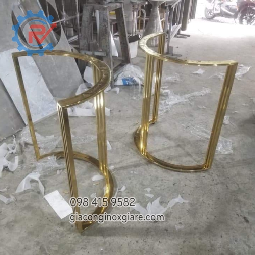 Gia công chân bàn mạ PVD màu vàng theo yêu cầu