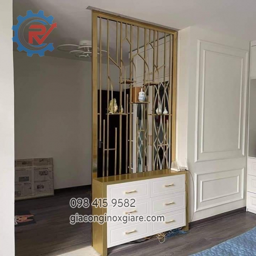 Đơn vị chuyên gia công lắp đặt vách ngăn trang trí inox mạ PVD phong cách Châu Âu sang trọng.