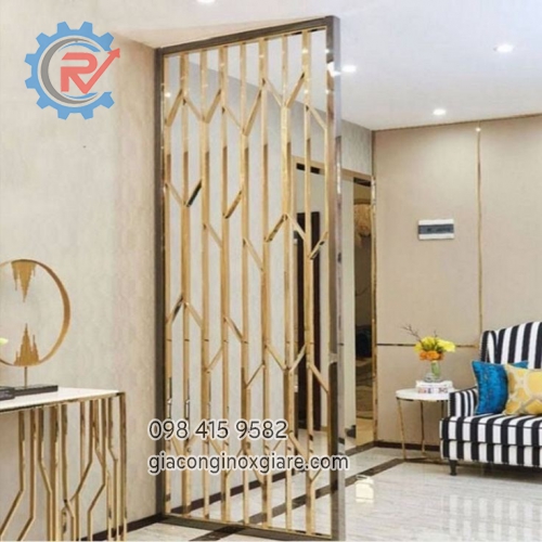 Đơn vị chuyên gia công lắp đặt vách ngăn trang trí inox mạ PVD phong cách Châu Âu sang trọng.