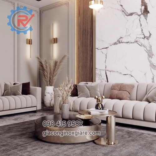 Đơn vị gia công nội thất inox mạ vàng PVD theo yêu cầu