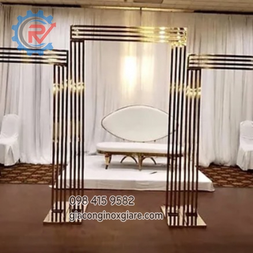 Gia công khung inox trang trí sảnh nhà hàng, khách sạn, trung tâm thương mại... 