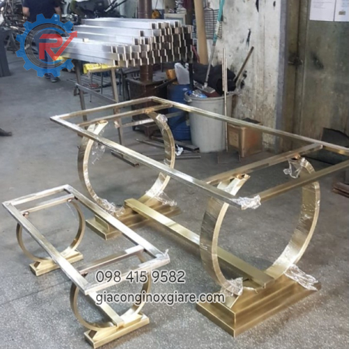 Chân bàn inox mạ PVD theo yêu cầu
