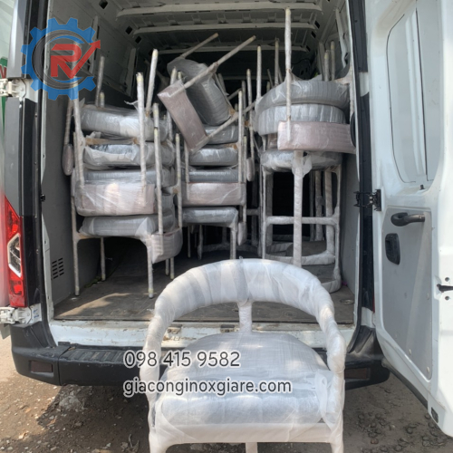 gia công ghế tựa bàn ăn inox mạ PVD