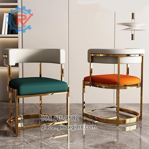 gia công ghế tựa bàn ăn inox mạ PVD